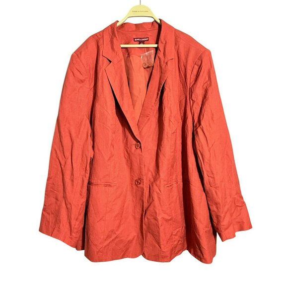 Jessica London Linen Suit Dress Business Jacket Women Size 32 Formal Pockets - Picture 1 of 12